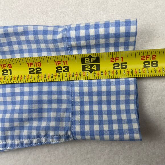 asos Men’s Long Sleeve Button Up Shirt Gingham Blue/White-L - Picture 8 of 12